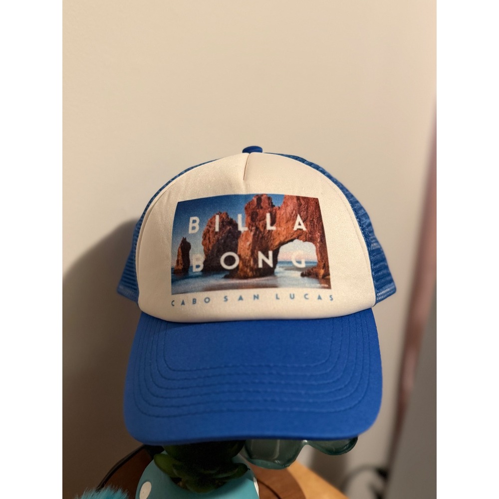 Billabong Cabo San Lucas Trucker Hat Blue White Snapback Mesh Surf Cap
